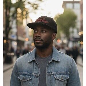 Portland Doom Loops Hat Black Corduroy Snapback Decky OG Red Embroidered NWT